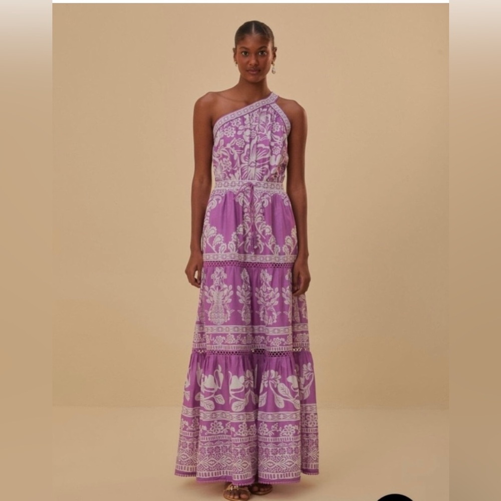 Brand New Farm Rio Tropical Purple Maxi Dress